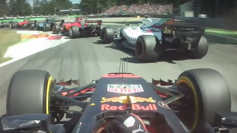 La vista desde el RedBull de Verstappen