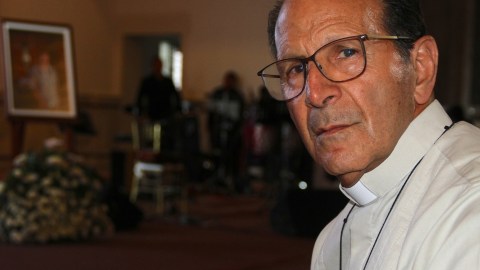 Alejandro Solalinde durante un evento organizado por la CNDH.