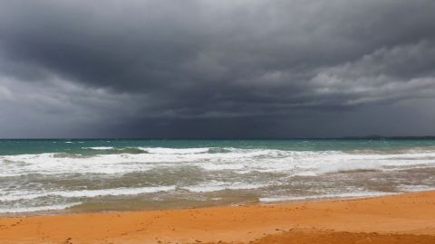 Las nubes del huracán María que se acerca a Luquillo, Puerto Rico.