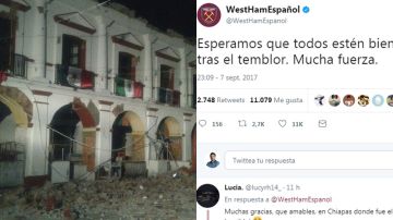 Clubes internacionales, como el West Ham, se unieron a las muestras de apoyo por el sismo en México