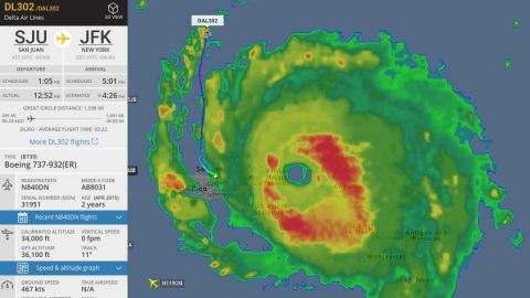 La imagen de la salida del vuelo de Delta de San Juan a NYC.