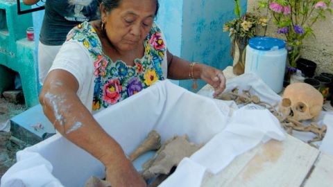 Una tradición de los habitantes de la comunidad de Pomuch. EFE