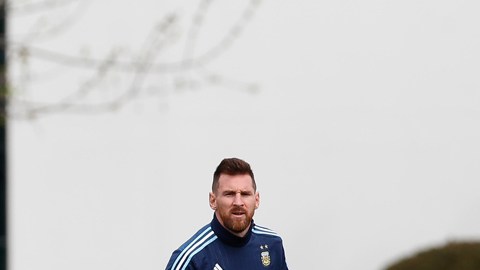 Messi entrena con la selección de Argentina, previo al duelo ante Perú