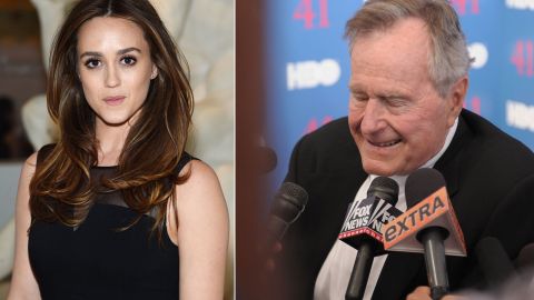 Heather Lind y George Bush