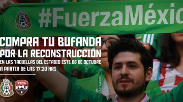 La selección mexicana pondrá a la venta una bufanda con la leyenda #FuerzaMéxico