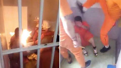 El sujeto identificado como "El Tatos" es elvpreunto responsable de liderar el grupo que tortura a otros reos.