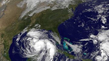 El huracán Nate en el Golfo de México el 7 de octubre. NASA/NOAA GOES Project