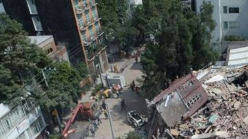 Edificios derrumbados por sismo en México. Getty