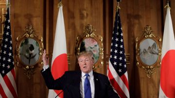 El presidente Trump durante su visita a Japón.