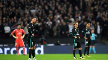 Los jugadores del Real Madrid completamente derrotados en Wembley. Getty Images.