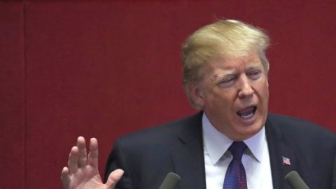 Donald Trump habló ante la Asamblea Nacional de Corea del Sur, el parlamento de la nación asiática.