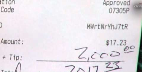 La propina fue repartida entre los empleados del restaurante.