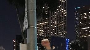 Los manifestantes en el centro de Los Ángeles.