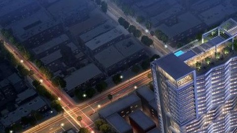 Imagen proyectada del probable aspecto de "The Lake on Wilshire".