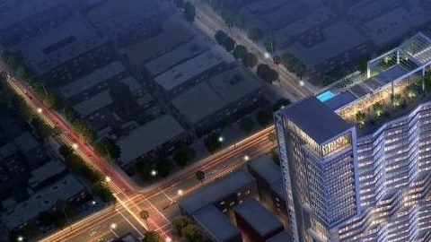 Imagen proyectada del probable aspecto de "The Lake on Wilshire".