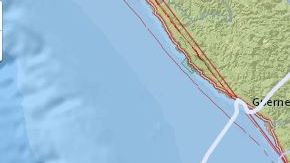 La estrella señala el epicentro del sismo.