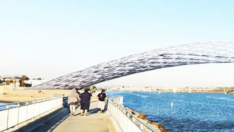 El puente pudiera llegar a ser todo un ícono de la arquitectura moderna que identifica al Sur de California.