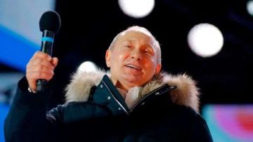 Vladimir Putin, durante el discurso tras su victoria electoral.