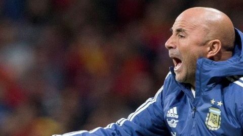 El entrenador de la selección argentina, Jorge Sampaoli, durante el partido amistoso ante España. (Foto: EFE/Rodrigo Jiménez)