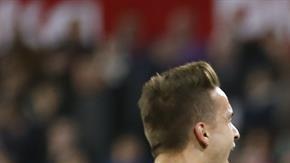 Lionel Mesi celebra su gol con el que rescató el empate ante el Sevilla