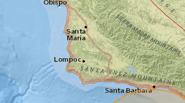 El terremoto ha tenido lugar a 36 millas de las Channel Islands a las 12:29 p.m.