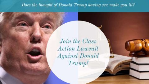 La página web sobre demanta colectiva contra Trump.