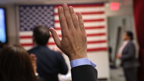 Family Members Congratulate New Citizens As President Trump's Immigration Policy Targets "Chain Migration"