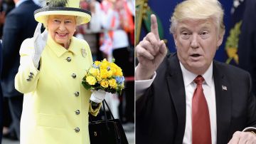 Reina Isabel II y el presidente Trump.