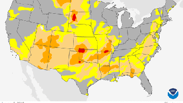 Sequía en el suroeste entre enero y abril de 2018.