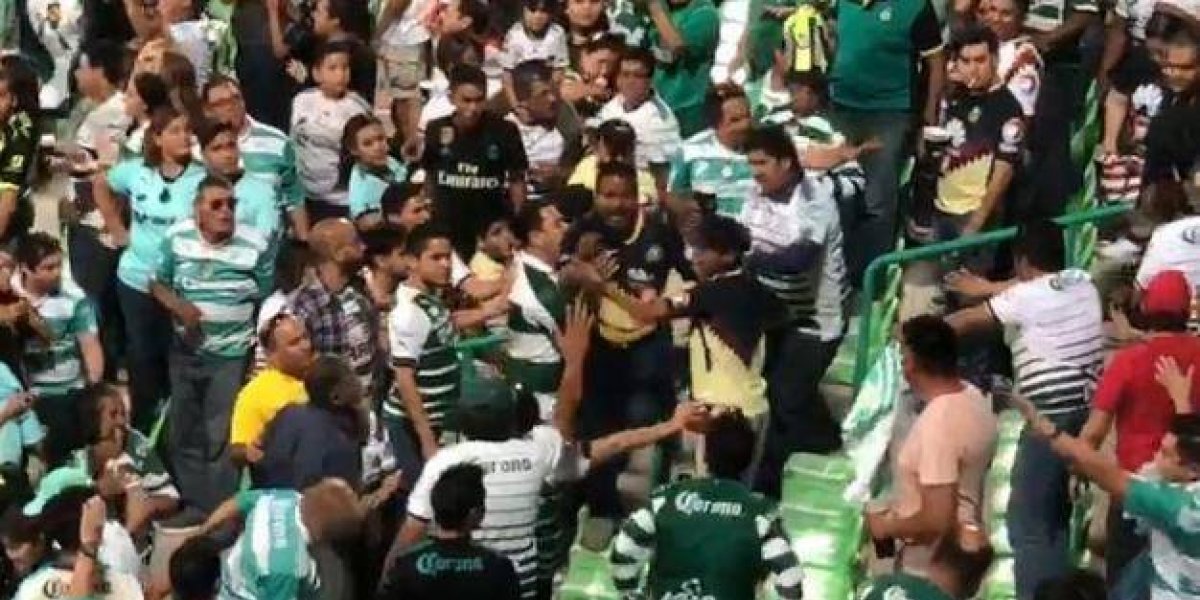 Un conato de bronca estuvo a punto de convertirse en una batalla campal en las tribunas en el Santos vs. América