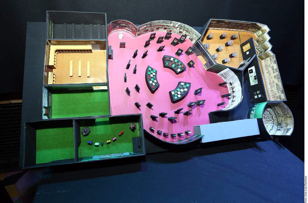 Esta es una maqueta del primer Museo itinerante de la selección mexicana