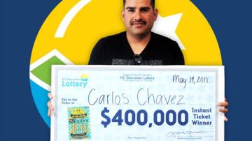Carlos Chávez ganó con el primer boleto de lotería que compró.