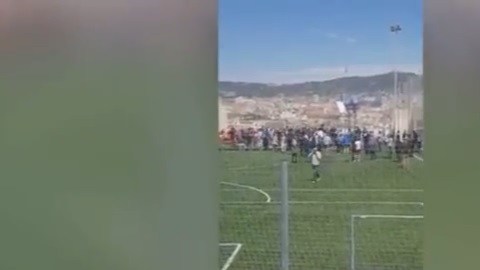 El derrumbe de la grada dejó once heridos, entre ellos dos menores de edad