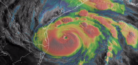 El huracán Harvey en una imagen infrarroja captada el 25 de agosto de 2017.