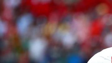 Cristiano Ronaldo al anotar a Marruecos.