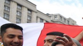 Aficionados mexicanos en Moscú, Rusia. (Foto: EFE/EPA/FACUNDO ARRIZABALAGA)