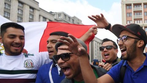 Aficionados mexicanos en Moscú, Rusia. (Foto: EFE/EPA/FACUNDO ARRIZABALAGA)