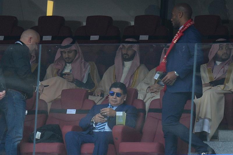 Maradona estuvo presente en el partido inaugural del Mundial Rusia 2018