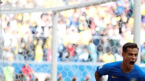 Philippe Coutinho celebra su gol ante Costa Rica