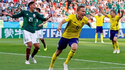 Ludwig Augustinsson anota el primer gol de Suecia. EFE