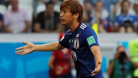 El japonés Takashi Inui durante el partido contra Polonia en Volgogrado. (Foto: EFE/EPA/SERGEI ILNITSKY)