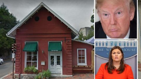 El presidente Trump defendió a su portavoz, quien fue sacada del restaurante Red Hen.