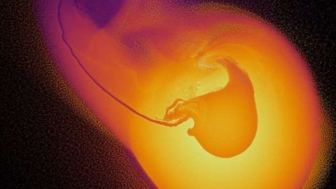 Urano gira de lado, con su eje apuntando casi perpendicularmente al resto de los planetas del Sistema Solar.