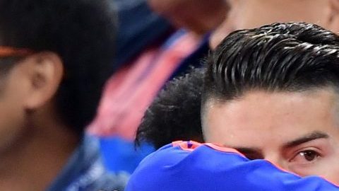 El colombiano James Rodriguez se va de Rusia sin jugar el partido definitivo ante Inglaterra. (Foto: EFE/EPA/PETER POWELL)