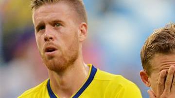 Los jugadores de Suecia se lamentan tras la eliminación del Mundial de Rusia 2018