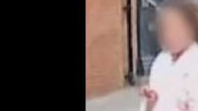 El momento en que la víctima sale con el cuello cortado del Hotel Hilton.