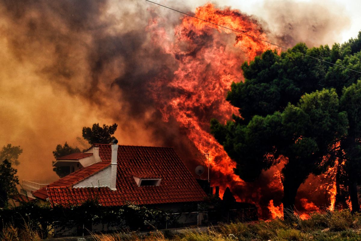 Fuertes incendios en Grecia.