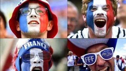 Hinchas de Francia y Bélgica. Getty Images