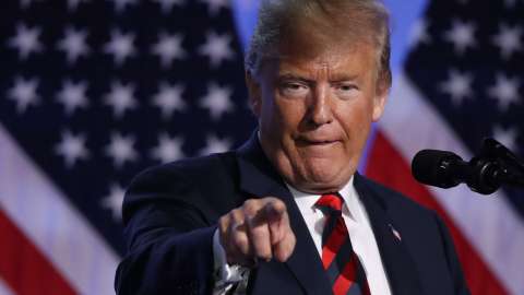 El presidente Trump en la reunión de la OTAN.