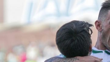 Brian Lozano festeja su gol para Santos Laguna ante Lobos BUAP. (Foto: Imago7)